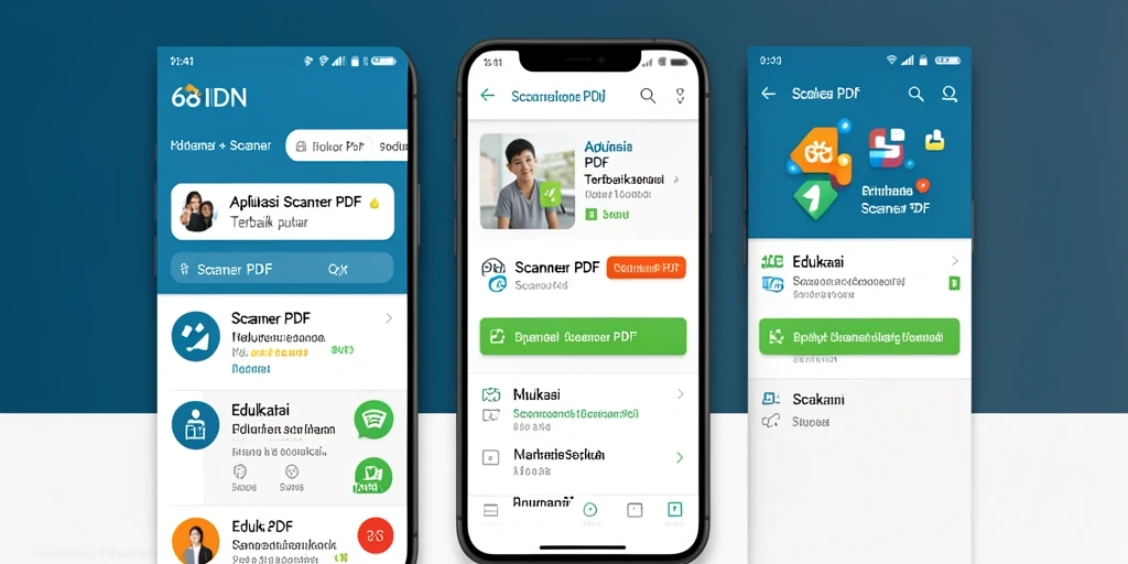 Antarmuka aplikasi 68IDN yang sederhana dan fungsional untuk Scanner PDF.