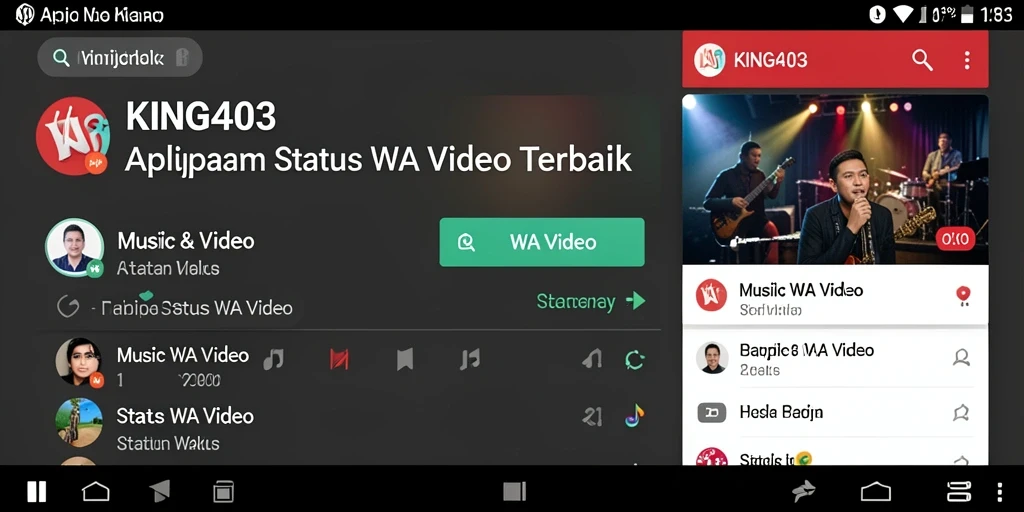 Tampilan antarmuka aplikasi KING403 yang sederhana dan menarik.