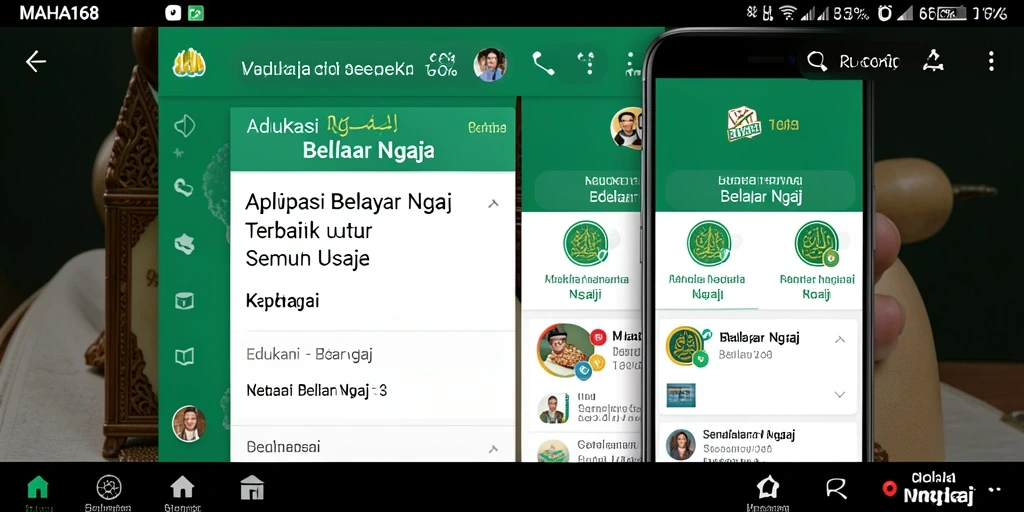 Tampilan antarmuka aplikasi MAHA168 yang user-friendly.