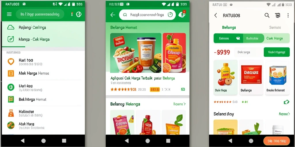 Tampilan antarmuka aplikasi Cek Harga RATU303 yang intuitif.