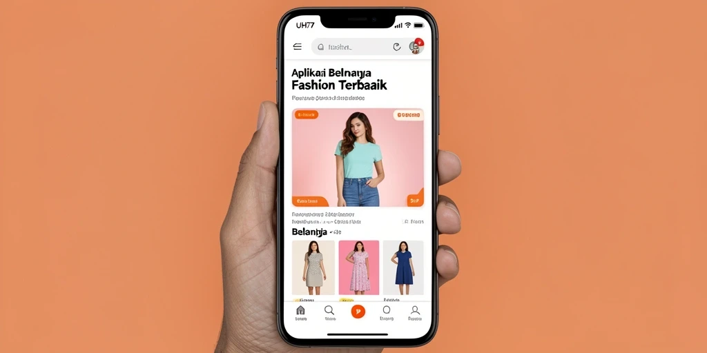 Tampilan antarmuka UH77 yang menarik dan fungsional untuk belanja fashion.