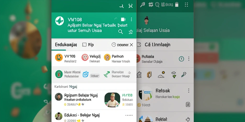 Tampilan antarmuka VW108 yang mudah digunakan untuk belajar ngaji.